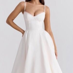 House of CB MADEMOISELLE WHITE TULLE MIDI DRESS